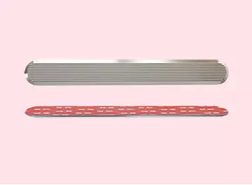 Stainless Steel Self Adhesive Tactile Strip with Linear Pattern on Top (Machine Finish)