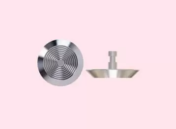 Stainless Steel Tactile warning Stud with Concentric Rings Pattern on Top and a Circular Center